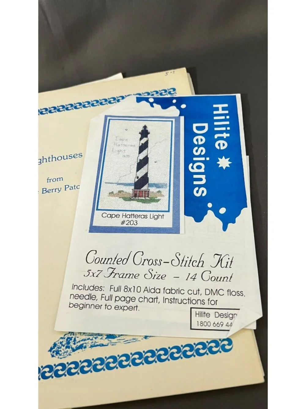 5 Assorted Cross-Stitch & Needlework Pattern Books: Lighthouses & Seascapes